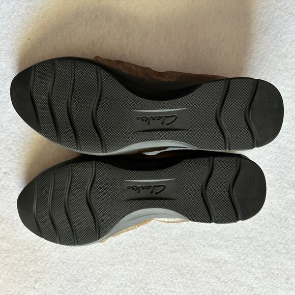 Clarks Womens Jenette Leather Ruched Slip On Loafers Shoes Champagne Size 7.5 - Picture 5 of 6